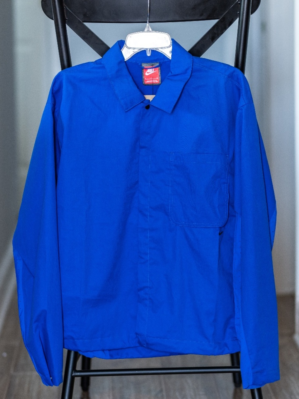 Men's Nike Sportswear Tech Men's Button-Down Top Small Royal Blue